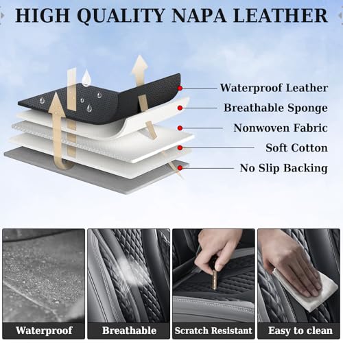 Image of Coverado Car Seat Covers, Back Car Seat Cover, 3-Pieces Leather Seat Cover, Luxury Car Seat Cushion, Luxury Seat Cover Seat Protector Universal Most Cars Trucks SUV