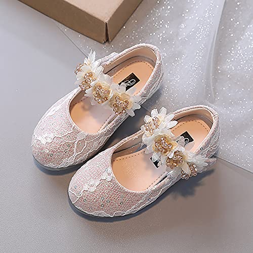 Baby Infant Girls Boy Kid Child Shoes Rhinestone Flower Sandals Premium Pearl Crystal Shoes (Beige, 9.5 Toddler)3