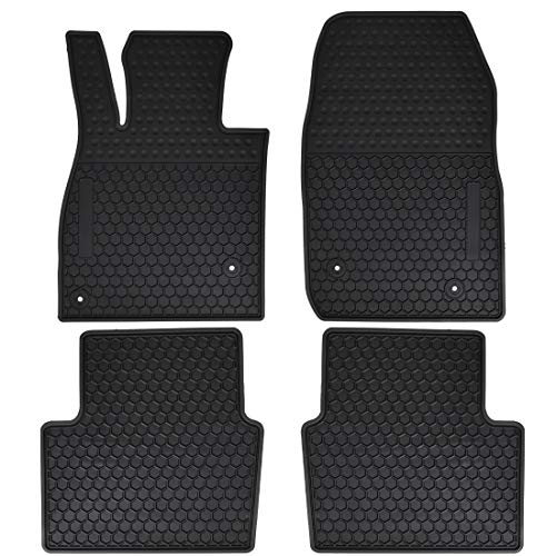 Megiteller Car Floor Mats Custom Fit for Mazda 6 2014 2015 2016 2017 2018 2019 2020 Odorless Washable Heavy Duty Rubber (All Weather) Floor Liners Front and Rear Row Set Black