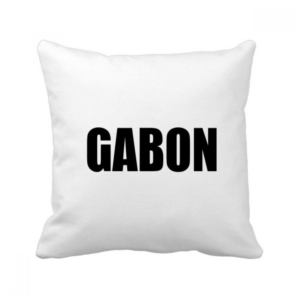 Coussin Gabon pays nom carré noir 40x40 cm housse déco