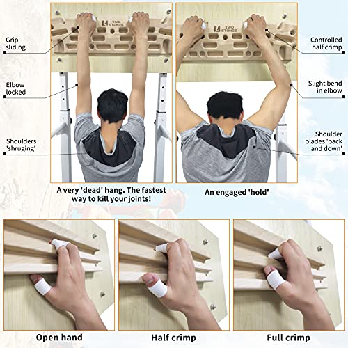 TWO STONES Wooden Hangboard Rock Climbing Pull Up Bar Designed Training for Climbing, Wooden Fingerboard Climbing Finger Board for Building Core Strength and Endurance (CJ-HB2006) by TWO STONES - Image 4
