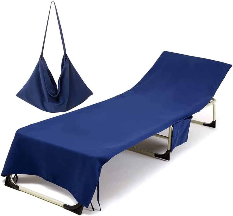 Morbuy Portable Solid Color Beach Towel, Beach Chair Cover Towel, Sun