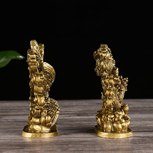 Brabud Fengshui Chinese Dragon & Phoenix Statue Resin Fgurine Wedding Gift Home Decoration Collection Tqgjbs91 #TOP5