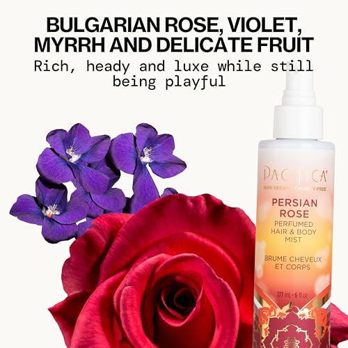 Image of Pacifica Persian Rose Perfumed Hair & Body Mist, Alcohol-Free Spray Designed For Head-To-Toe Wear, Vegan & Cruelty-Free, 6 Fl Oz