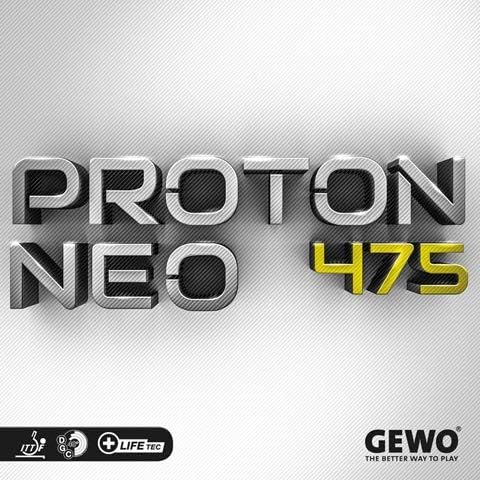 GEWO Proton Neo 475 - Offensive Table Tennis Rubber, 2.2 mm Black Cover