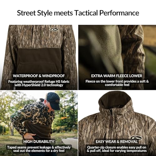 Drake Waterfowl Youth MST Eqwader DW3020 1/4 Zip Hunting Waterproof Breathable Fleece Lined Warm Jacket with Multiple Pockets3