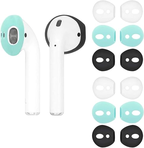 Miniatura 9 de Ajuste en la funda 6 pares de auriculares delgados de repuesto para los oídos, puntas de gel, accesorios para la piel compatibles con AirPods 1 y 2