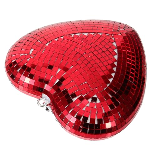 Adorno en forma de corazón con espejo para fiestas disco, decoración reflectante colgante para día de San Valentín, bodas y hogar miniatura 4