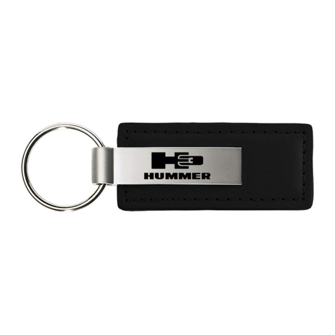 Hummer H3 Black Leather Key Fob Authentic Logo Key Chain