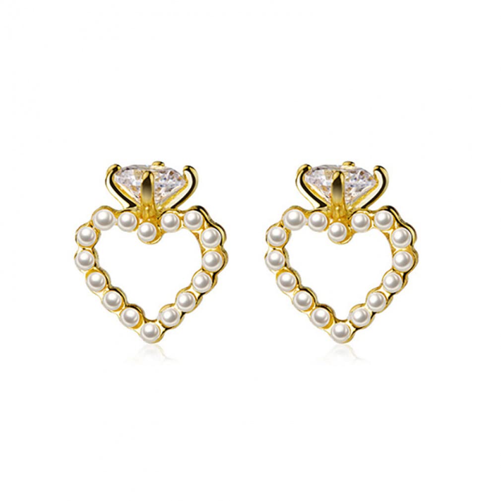 CMBSSTFC Sterling Silber Schmuck Damen Winzige kleine Herz Ohrstecker Liebe Geschenk für Dame