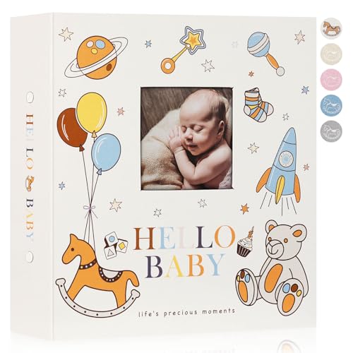 Image of Lanpn Baby Photo Album 4x6 600 Pockets, Linen Cover Photo Book Newborn Bebe Album Memory Book with Front Window Holds 600 Horizontal and Vertical Pictures Gift for Boy Girl Baby Shower Colorful