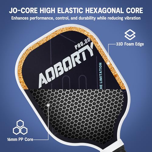 Image of AOBORTY Pickleball Paddles 4 Pack - USAPA Light Graphite Premium Rackets Fiber Face & Polymer Honeycomb Core Pickleball Set with 4 Outdoor Indoor Balls Including Portable Carry Bag