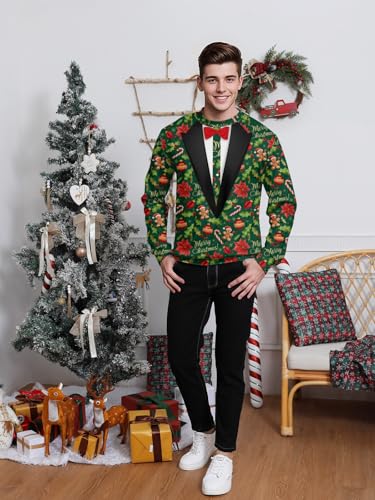 Fake Tuxedo Merry Christmas All-Over Print Sweatshirt - Image 4