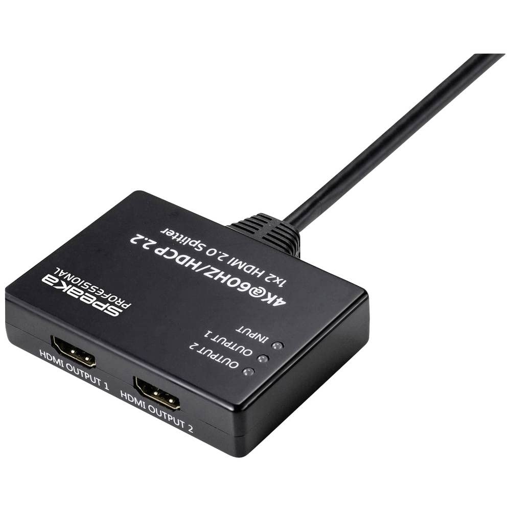 SpeaKa Professional SP-9443508 1+2 Port HDMI-Splitter Schwarz