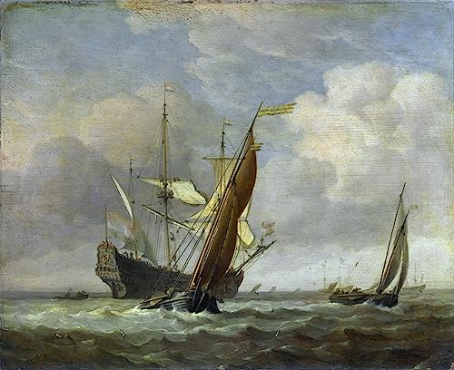 Affiche Toile Deux petits navires Willem Van De Velde 60x90cm