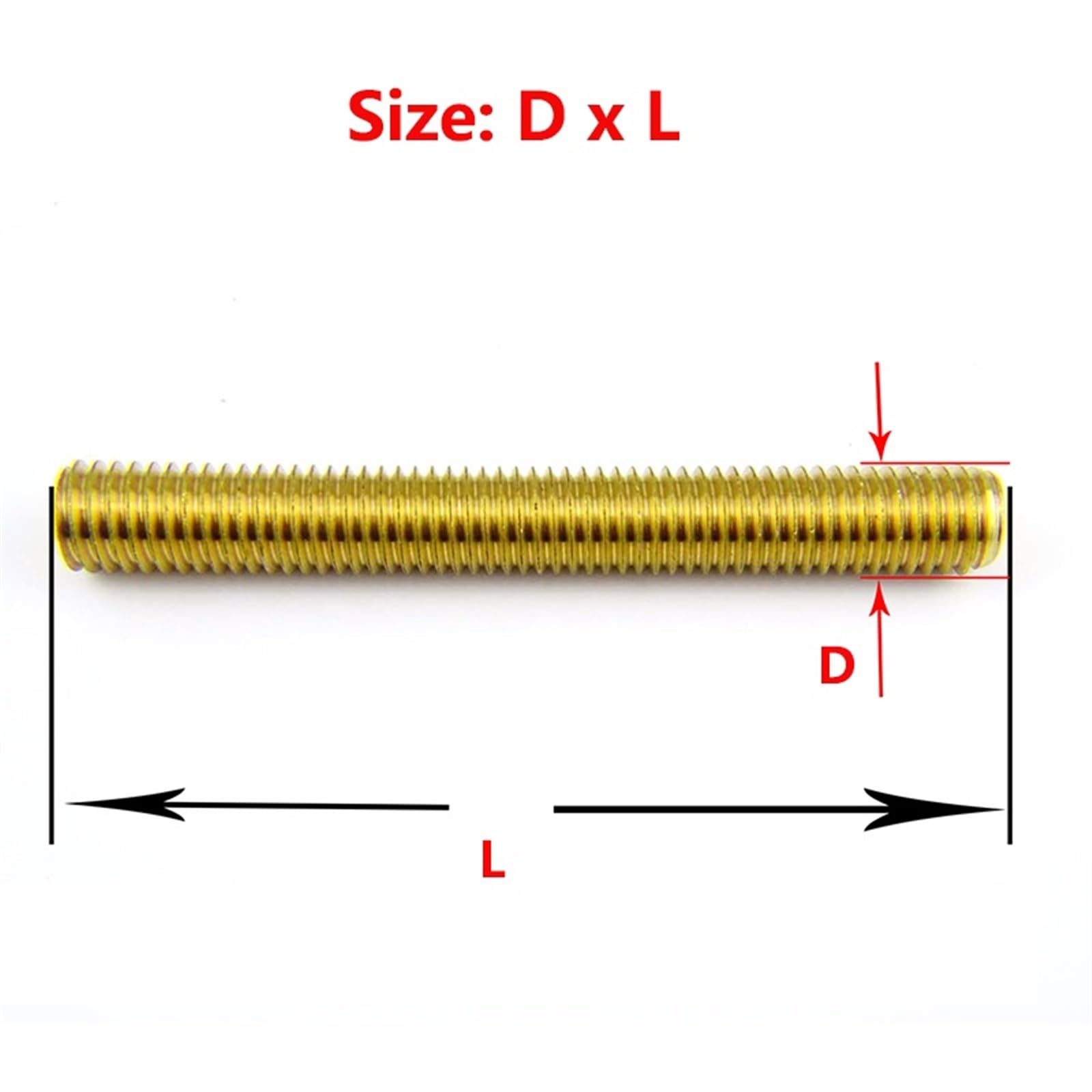 Stepper Screw Brass Threaded Screw Stud M10 M12 M14 M16 M18 M20 Copper Full Thread Screw Rod 30mm to 500mm Length Threaded Rod Tapped Block(500mm,M18 (1Pcs))