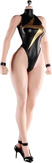 AIEK 1/6 フィギュア用 超柔軟性シームレス 猟奇素体 乳房魔改 格闘風女性素体 ボディメイク+2穴ディテール VERYCOOL VCD-8Bに適用 白肌 足取り外しタイプ 植毛版陰毛