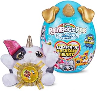 Rainbocorns 9237B Sparkle Heart Surprise, Puppycorn Series 1, Dotty The Bulldog Puppy Plush Pet Collectible