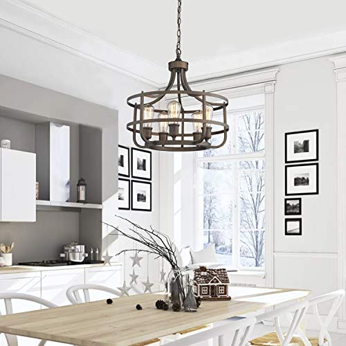 Zeyu 9808-5P-R ORB 5-Light Industrial Round Chandelier thumb #3