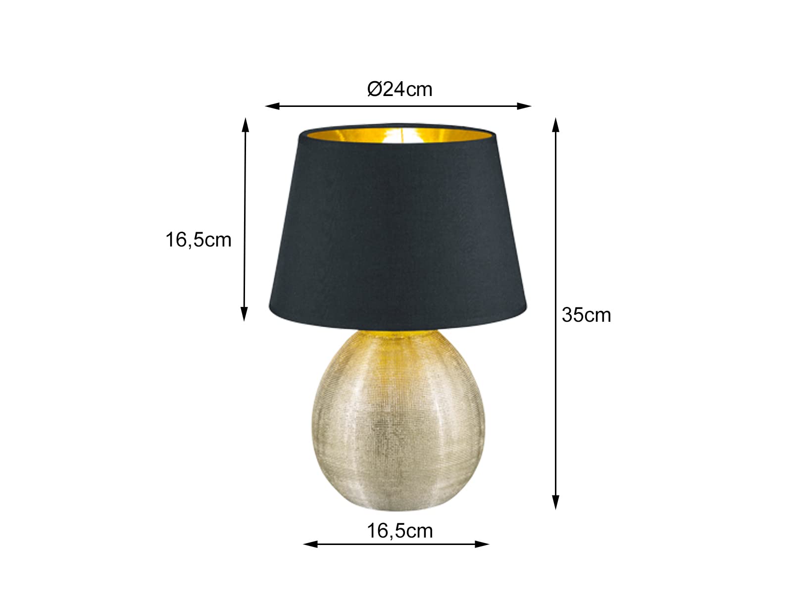 Reality Luxor - Sobremesa, 60W, IP20, 370 lumens, E27, color dorado