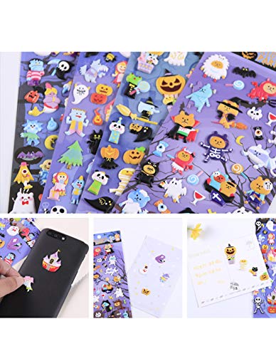 Happy Halloweens Stickers 8 Sheets With Ghost, Pumpkin, Demon, Wizard, Mummy, Vampire, Witch, Skull, Bat, Spider Faces Stickers Decals For Jack O Lantern Decoration Scrapbooking Kids Party Favors - 320 Self Adhesive Stickers #TOP5