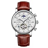 singmay Orologio automatico da uomo a cuore aperto, WhiteB., Moderno