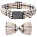 Lionet Paws Dog and Cat Collar with Bowtie Grid Collar Plastic Buckle Light Adjustable Collars for Small Medium Large Dogs