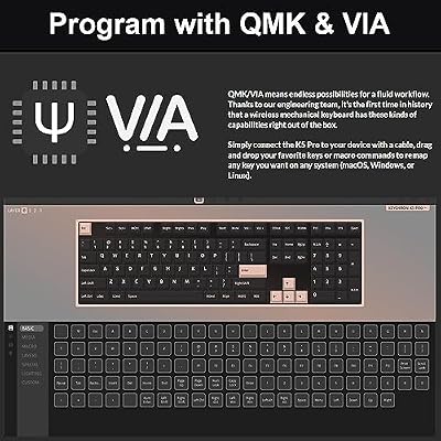 Keychron K5 Pro QMK/VIA Custom Wireless Mechanical Keyboard, Hot-Swappable Full Size Layout 108 Keys Programmable, Ultra-Slim RGB Low Profile Brown Switch, Bluetooth/USB-C for Mac Windows Linux