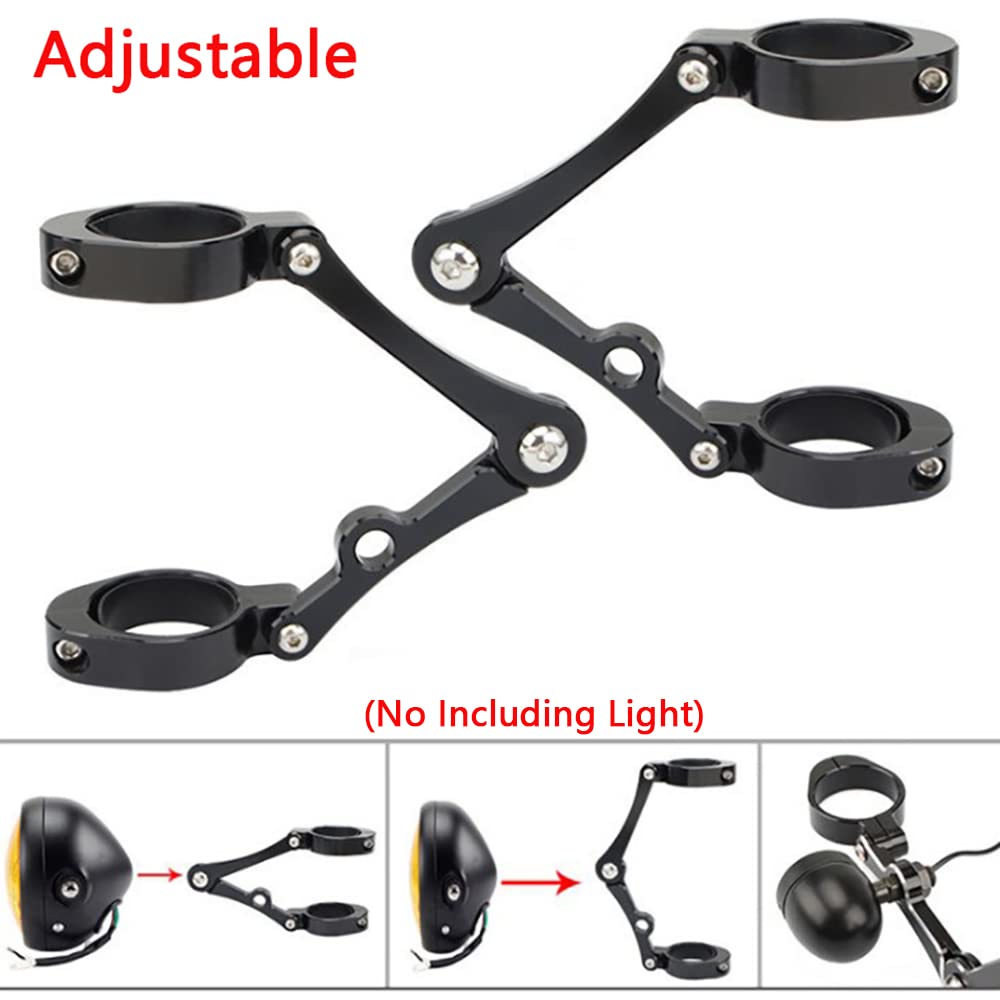 Riloer 1-Paar Motorrad Modifizierte Scheinwerfer CNC Halterungen Passend für H-arley H0N-DA K-awasaki S-uzuki Y-amaha B-S-A Modelle mit 39/41 Gabelrohr Durchmesser, Head Light Montagehalterungen