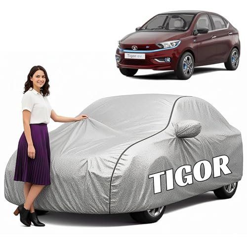 Image of 100% Waterproof Car Cover for Tigor (All Models & Years) - Custom Fit with Mirror Pockets, Triple-Stitched, Soft Inner Lining, UV & Heat Resistant, Outdoor /Indoor Protection