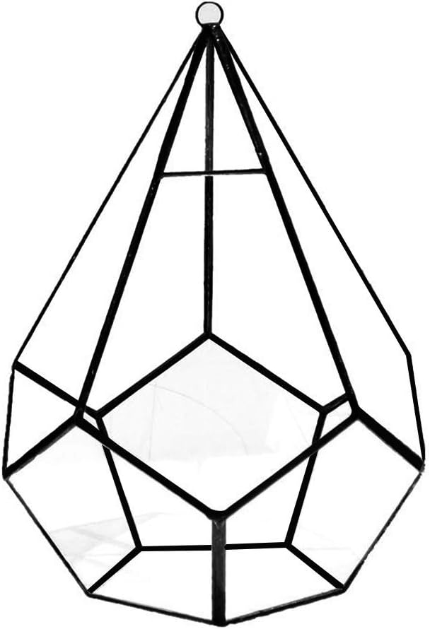 Geometric Hanging Accessories Hanging Metal Racks Five-Sided Rhombus Aerial Plant Holders Flower Pots Flower Pots Indoor Ceramic Large with Hooks Outdoor Outdoor