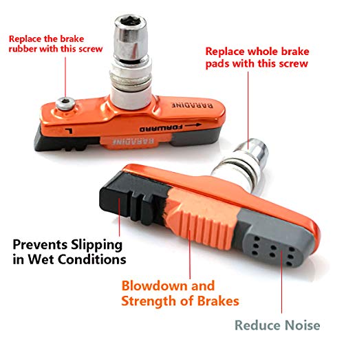 Farbetter Road Bike Cycle Bicycle Brake Pads, Compatible with Shimano Dura Ace/Ultegra/Sram, Forged Aluminum Alloy Holder, Hex Nuts and Shims Included