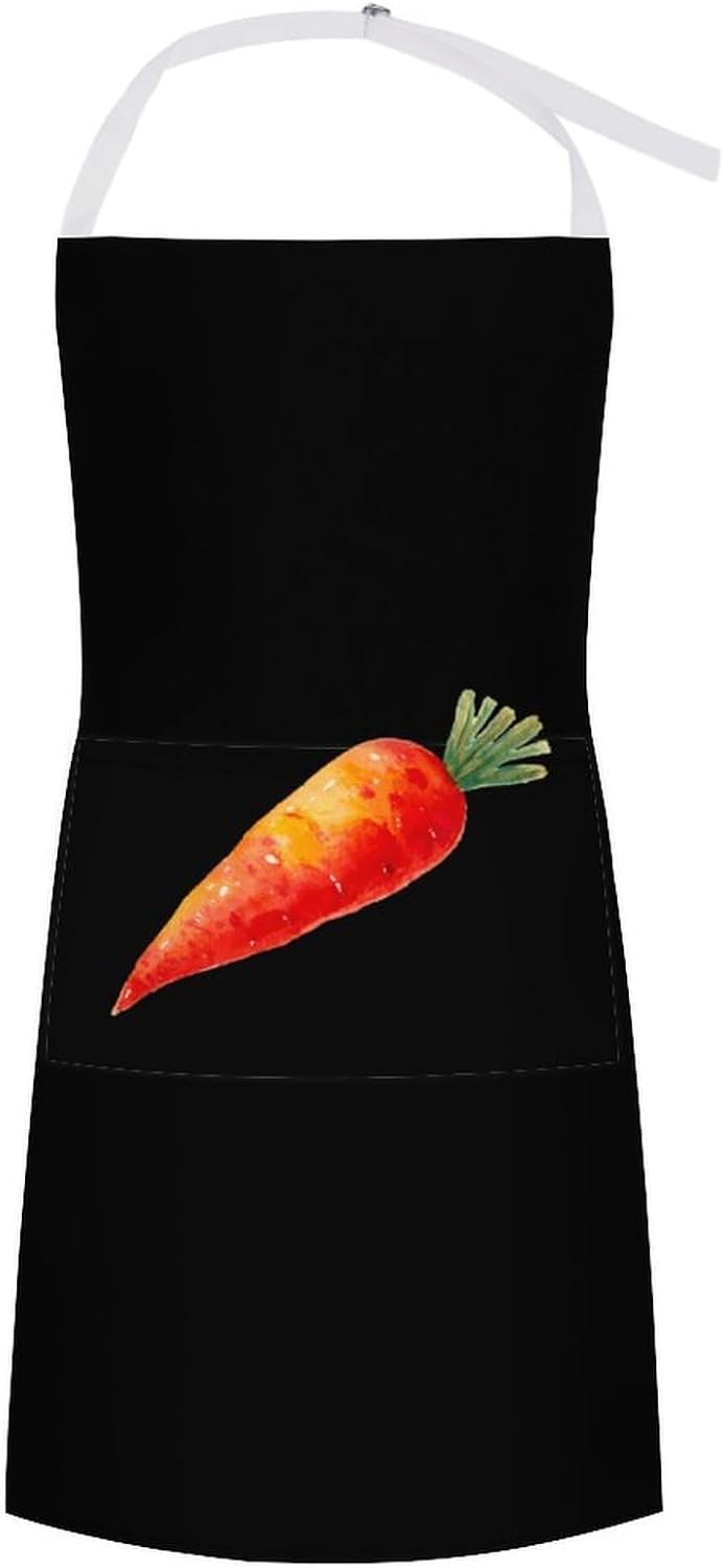 Cartoon Carrot Classic Chef Aprons for Cooking Waterproof Kitchen Apron with Pockets