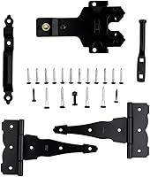 National Hardware V8422 Deluxe Black T-Hinge Gate Kit - Weatherproof Latch, Pull & Hardware for Gates & Sheds