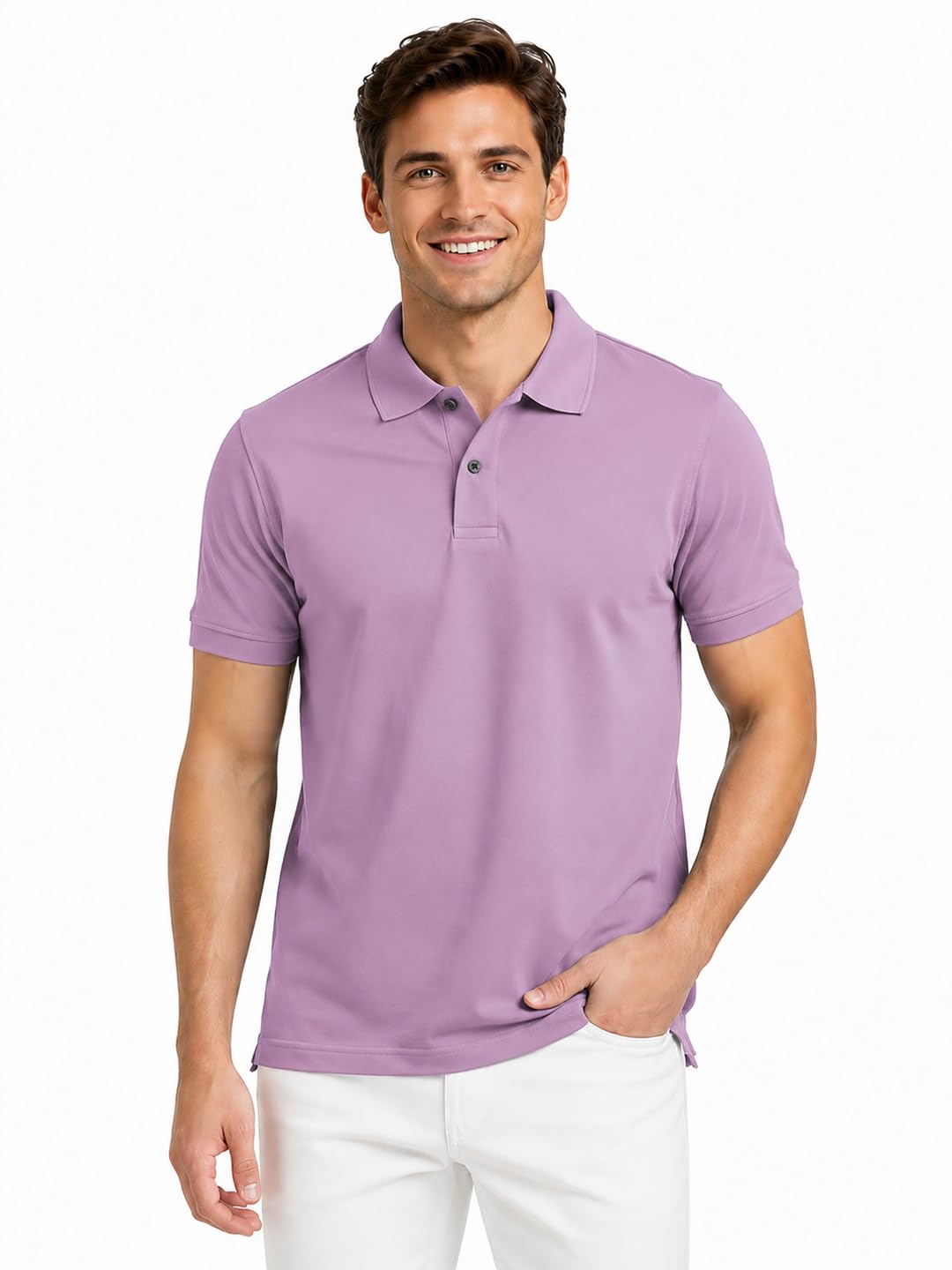 Men’s Solid Polo Neck T-Shirt | Half Sleeve Regular Fit Casual Polo Tee Smart Casual Style-image-35