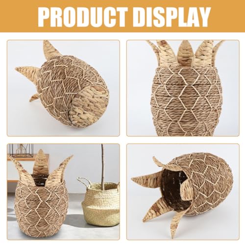 Panier tressé d'ananas multifonction, rangement bureau en fer