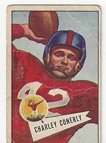 Vintage Charley Conerly Collectible Baseball Card - 1951 Bowman Football Card #63 (New York Giants) Free Shipping