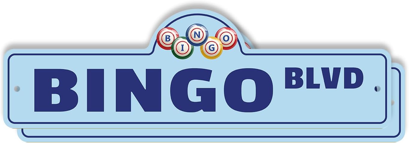 Bingo (2 Pack) Plastic Crossing Sign - 12 Inch X 12 Inch Xing Sign Gift Game Fun Numbers Board Hall Cards Social Night Prize Lucky Play Event