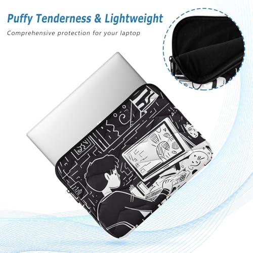 Funda para portátil 13-14 pulgadas estilo cómic blanco y negro miniatura 5