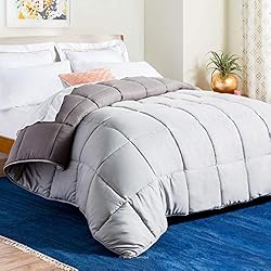 Edredones Modernos Linenspa Edredón nórdico de microfibra – relleno nórdico 4 estaciones – ultra suave – Edredon Cama 90 (135 x 200 cm), Gris