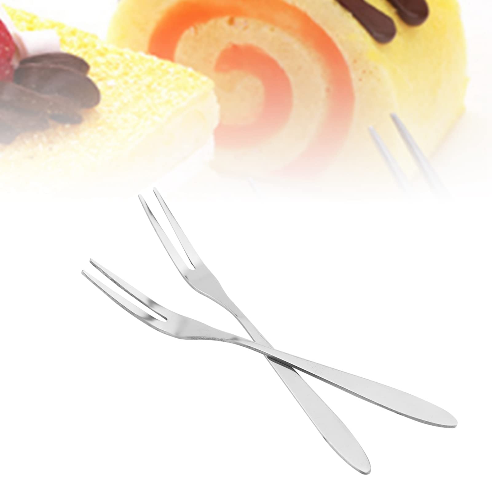 Stainless Steel Fruit Pickle Cocktail Cake Steak Fork Comfortable longer Handle for Fruit Cake Ice Cream Dessert Serving and Dinner Fork, 20Pcs/set Appetizer Forks, 20Pcs/set Appetizer Forks, spots