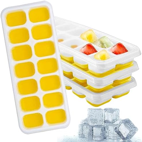 Eiswürfelformen Silikon 2er Set – Mit Deckel, Stapelbar, BPA-frei, Blau & Grün, Leicht Zu Entnehmen
