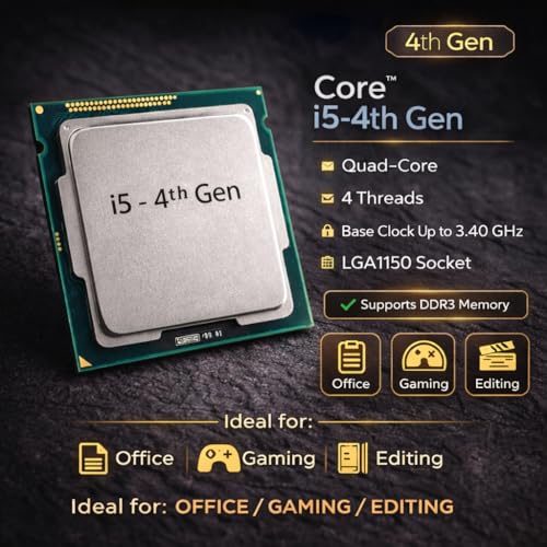 Image of H81 Motherboard Combo Kit with Core i5 4th Gen Upto 3.3GHz Processor | 4GB DDR3 RAM | CPU Fan Included | 1 Year Warranty | Desktop Assembly Kit