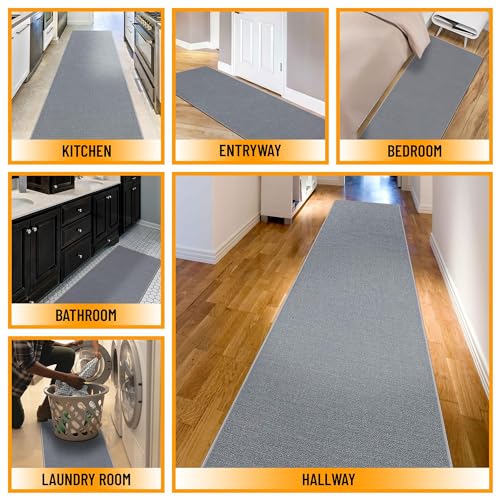 Ottomanson OTH8503-3X10 Machine Washable Modern Solid Design Non-Slip Rubberback 3X10 Traditional Runner Rug For Hallway, Kitchen thumb #2