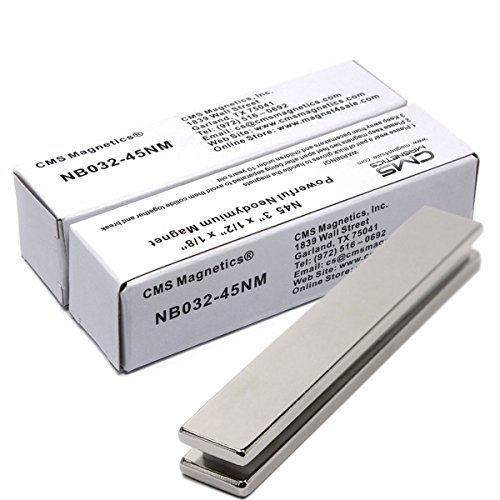 CMS Magnetics - (2 Ct, 3” x 1/2” x 1/8”) Grade N45 Neodymium Bar Magnet, Powerful Stamping Magnet, DIY Stamping