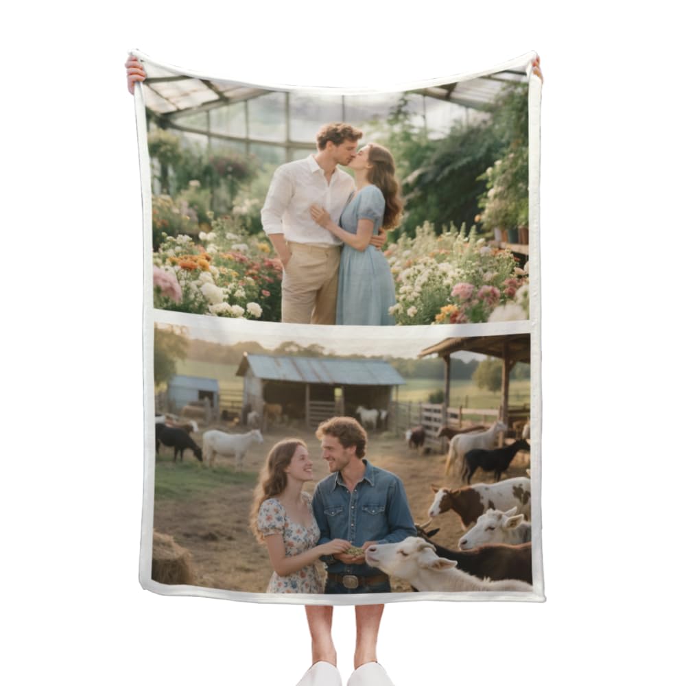 HUKQWX personalised blanket, Customised Blanket with Pictures, Soft & Cosy Custom Blanket for Adults & Kids, personalised gifts, personalised gifts for women, 40x50 in