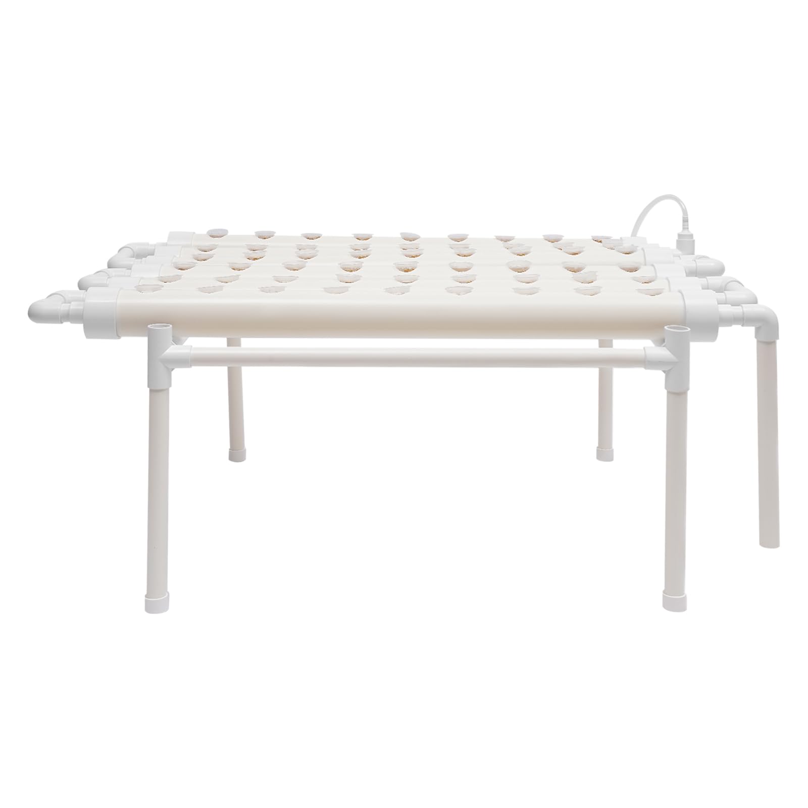 Système de culture hydroponique à 54 trous, 1 couche blanche, 102 x 62 x 35 cm