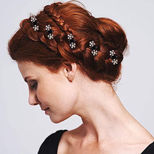 ANBALA 65 piezas Mini Clips para el Cabello Pinza con Dientes Antideslizantes y Brillo de Cristal Blanco miniatura 6