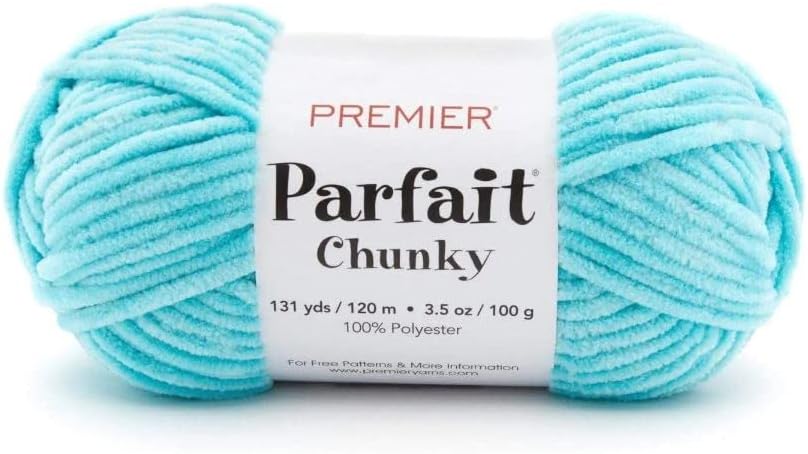 Miniatura 2 de Premier Yarns Parfait Chunky - 3.5 oz - Peso súper voluminoso #6 - Paquete de 3 paquetes con 10 marcadores de puntada Bella's Crafts (turquesa)