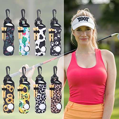 Meeti Golf Ball Holder, Golf Ball Holder With Tee Holder & Keychain Belt Clip On, Golf Accessories For Women Girls, Golf Ball Holders For Golf Club Bag, Set Of 2, Sunflower #TOP5